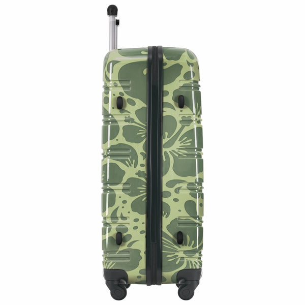 English Elm Hardshell Polycarbonate Luggage Set Three Piece Tsa Lock Spinner Travel Suitcases Green N732P306618F