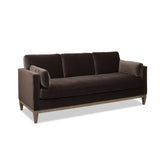 English Elm Knox 84" Modern Farmhouse Sofa, Deep Brown Performance Velvet