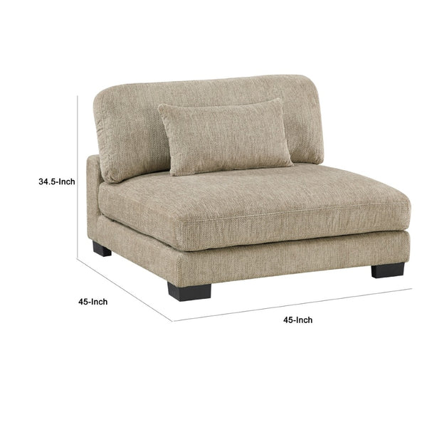 English Elm Liny Modular Armless Lounge Chair Brown Microfiber Upholstered Contemporary Accent Seat B056P417037