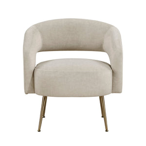 English Elm Modern Velvet Accent Chair Plush Foam Seat Gold Leg Base for Living Room Taupe B011P458636