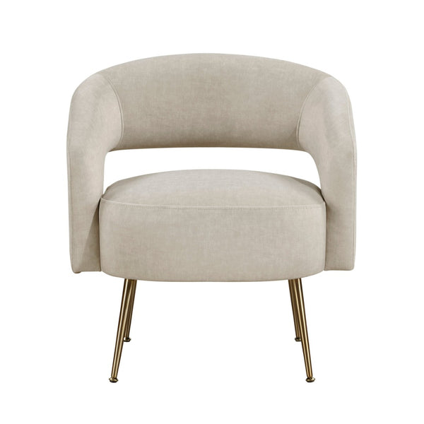 English Elm Modern Velvet Accent Chair Plush Foam Seat Gold Leg Base for Living Room Taupe B011P458636
