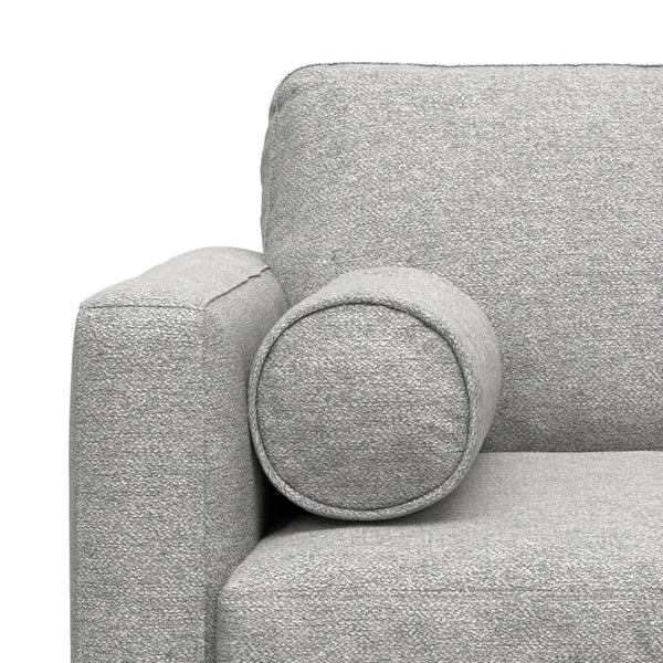 English Elm Morrison Sculptural Mid-century Armchair with Rubberwood Legs and Performance Fabric Gray B136P420741