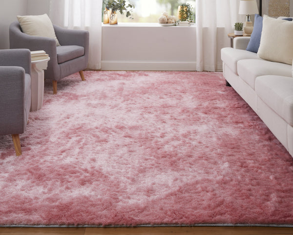 Feizy Rugs 4944550f Indochine Plush Hand-tufted Polyester Shag Rug - Luxurious High Pile For Contemporary Spaces Pink Polyester 4944550fpnk000e04