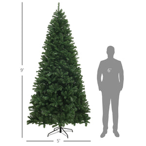 English Elm Homcom 9Ft Artificial Christmas Tree With 2132 Branch Tips, Easy Setup & Sturdy Steel Base For Holiday Decor W2225P229281