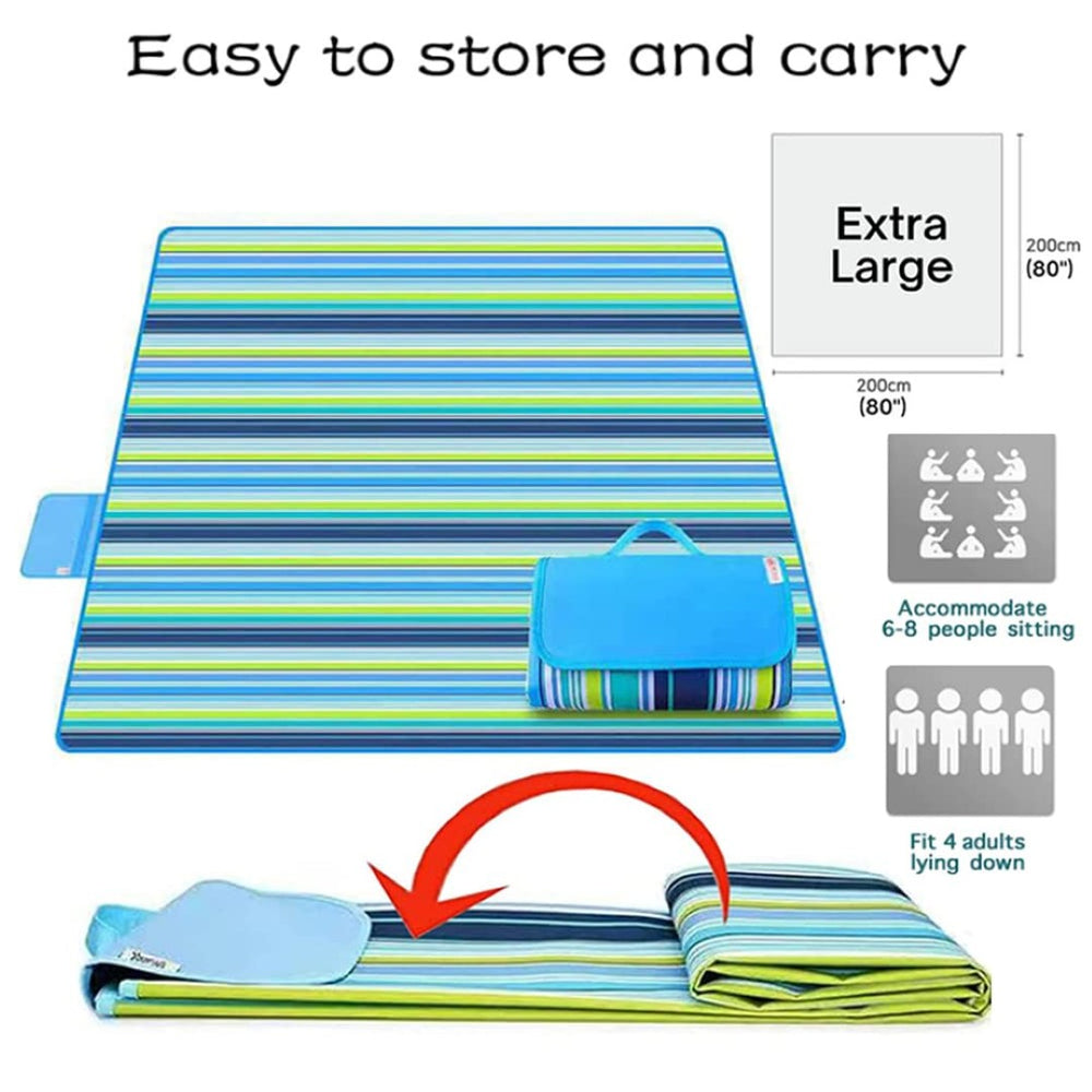 English Elm Outdoor Gingham Picnic Blanket Waterproof Oxford Fabric Foldable for Beach or Park W2181P171308