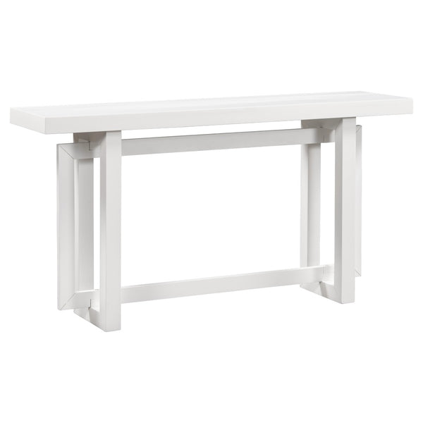 English Elm U_style Farmhouse Console Table with Three Drawers Open Shelf Entryway Organizer N711P410422K