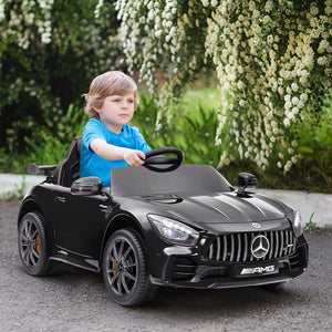 English Elm Qaba 12v Toddler Electric Motorcycle with Twist Throttle Rear Suspension Training Wheels Black W2225P249899