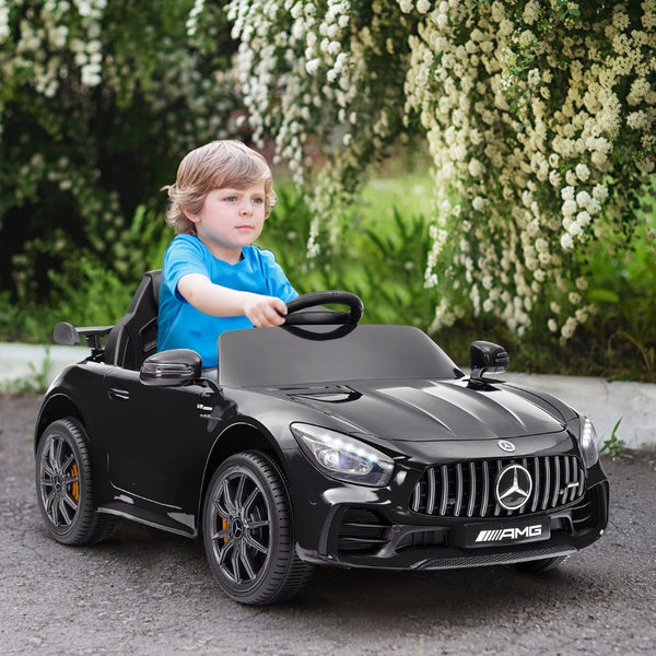 English Elm Qaba 12v Toddler Electric Motorcycle with Twist Throttle Rear Suspension Training Wheels Black W2225P249899