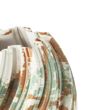 Currey & Company Camouflage Small Vase - Unique 3d-printed Porcelain Accent With Striking Swirl Design And Artistry Green Porcelain 1200-0986-currey-company