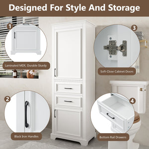 English Elm 71-inch Freestanding Bathroom Vanity with Soft-Close Doors, Adjustable Shelves, Drawers & Anti-Tip Stability N729P335588K