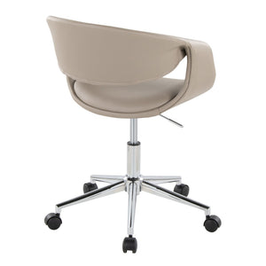 English Elm Task Chair with Chrome Five Star Base Grey Fabric Seat for Modern Home Office Use Chrome,Light Grey B202P474183