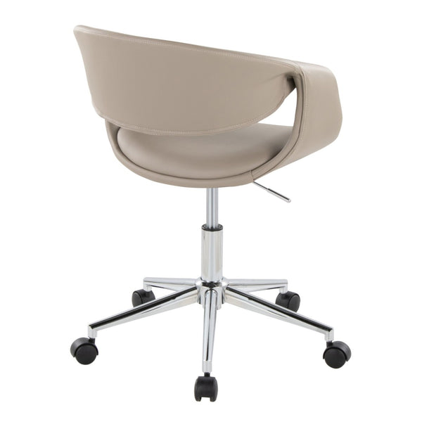 English Elm Task Chair with Chrome Five Star Base Grey Fabric Seat for Modern Home Office Use Chrome,Light Grey B202P474183