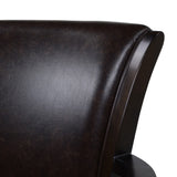 English Elm Williams 27In Swivel Counter Height Bar Stool, Vintage Brown Faux Leather