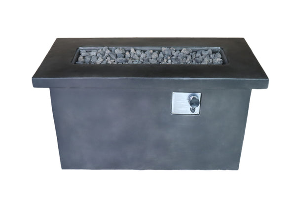 English Elm 24'' Concrete Propane/Natural Gas Outdoor Fire Pit Table with 50,000 BTU, Stainless Steel Burner, Weather-Resistant Charcoal B120P247489