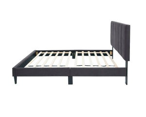 English Elm Twin Adjustable Bed With Channel-Tufted Headboard - Modern Design, Durable Support & Easy Setup B089P240520-GIGA