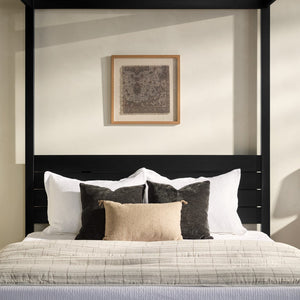 Isla Queen Canopy Bed Frame - Modern Minimalist Boho Design with Durable Solid Wood Construction