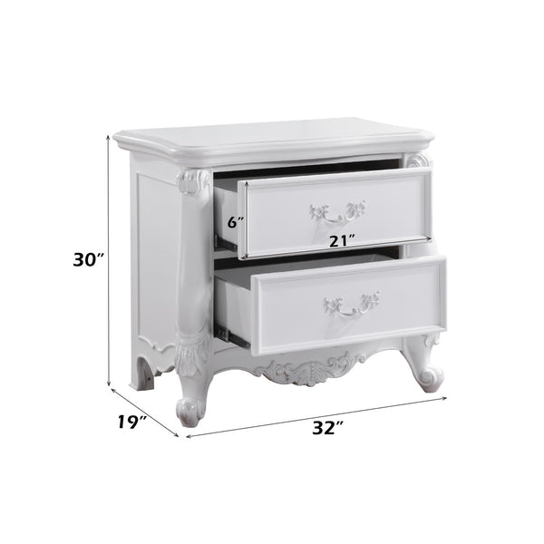 English Elm Latisha Two Drawer White Nightstand with Felt Lined Storage for Modern Bedrooms B2756P493478