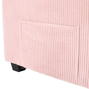 English Elm 72.8" Corduroy Convertible Loveseat with Full Bed Usb Charging and Storage Pockets N719P208880P