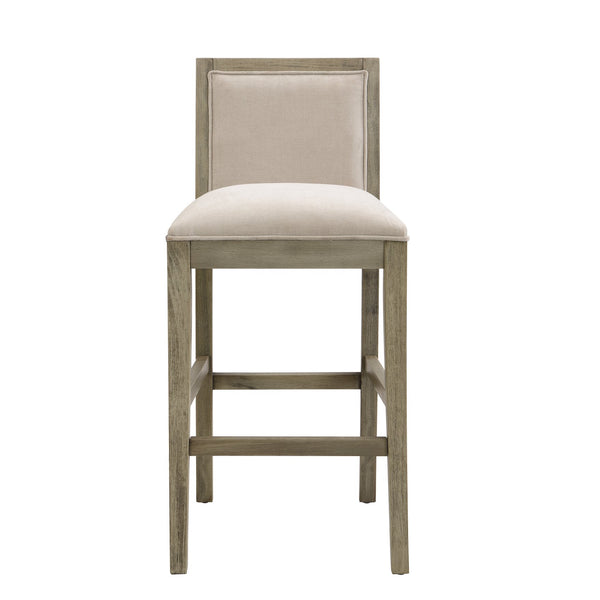 English Elm Christopher Knight Home® - 30.5 Inch Bar Stools Set of 2 with Upholstered Fabric Seats, Rubberwood Frame, 30.5" Height, 300 lb Capacity Beige,Grey N780P192217T