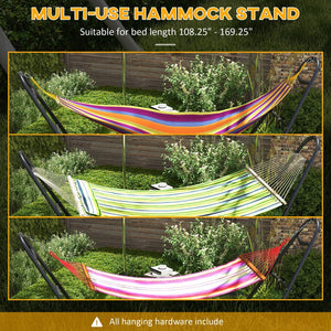English Elm Outsunny Portable Hammock Stand For 2, Adjustable Steel Frame, 550 Lbs Capacity, Indoor/Outdoor Use W2225P174056-GIGA