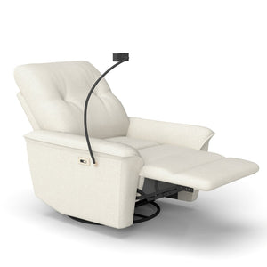 English Elm 270° Swivel Power Recliner Velvet Glider Rocker with Usb Ports for Living Room Beige W1028S00058