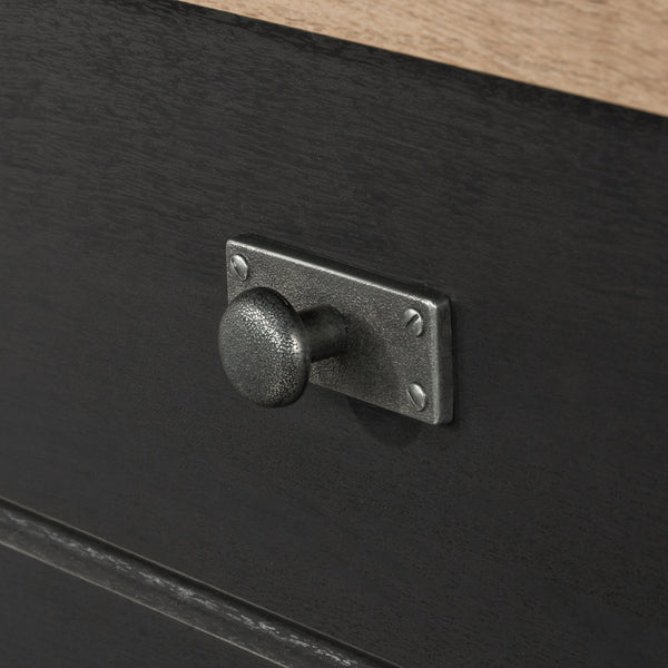 English Elm 4-Drawer Chest – Sleek Black Finish, Durable Engineered Wood, Contemporary Farmhouse Style, Easy Assembly B356P402626