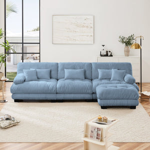 English Elm Luxury Modular Sectional Sofa Couch - Oversized Chenille L-Shaped Cloud Sofa For Ultimate Comfort W714S01083