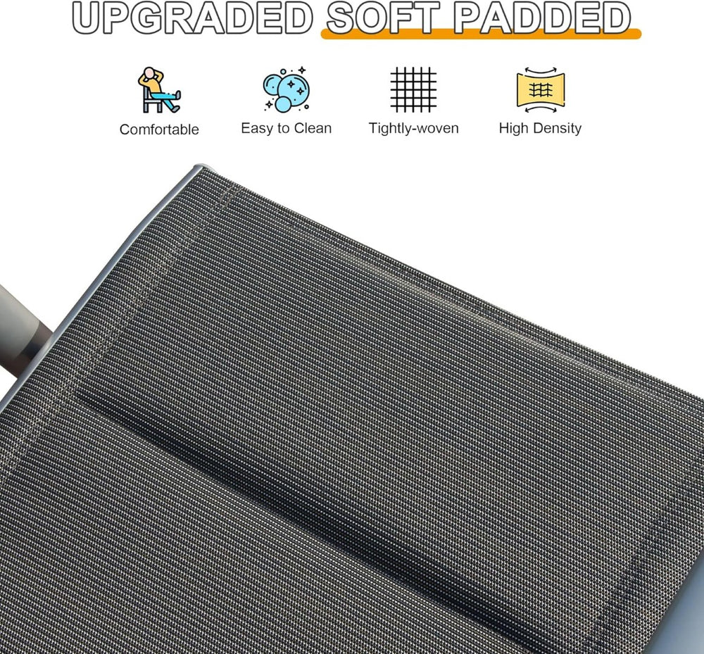 English Elm Patio Reclining Chairs Set Of 2 - Durable Aluminum Frame, Adjustable High Back, Soft Padded Seats W1859P210876-GIGA