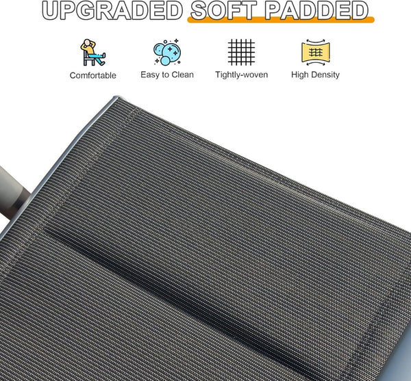 English Elm Patio Reclining Chairs Set Of 2 - Durable Aluminum Frame, Adjustable High Back, Soft Padded Seats W1859P210876-GIGA