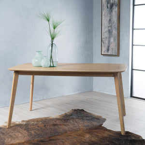 English Elm Christopher Knight Home® - DINING Mid-Century Solid Wood & Faux Wood Top Table with Rubberwood Legs, Sleek Rounded Edge Design Natural 58907.00OAK