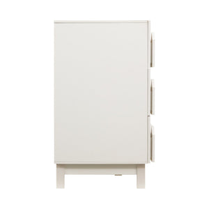 English Elm 60" Wave Front Six Drawer Dresser Sculptural Engineered Wood Media Console for Bedroom Ivory N739S0000011W