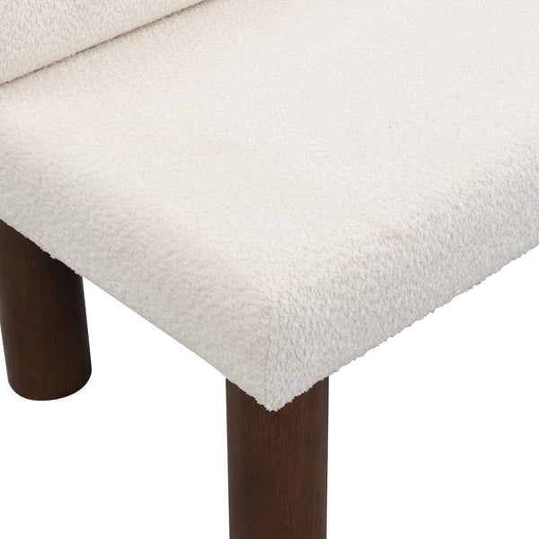 English Elm Christopher Knight Home® - Upholstered Bouclé Dining Bench with 330lb Capacity, Easy Assembly, Sponge Seat, Rubber Wood Legs Beige,Brown N779P292154A