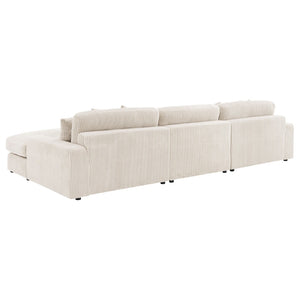 English Elm Cassidy Three Piece Corduroy Sectional with Lounge Unit for Cozy Living Spaces B062S01421