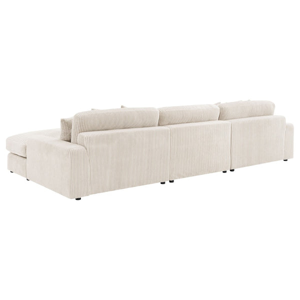 English Elm Cassidy Three Piece Corduroy Sectional with Lounge Unit for Cozy Living Spaces B062S01421