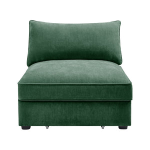 English Elm Armless Chenille Sofa with Hidden Storage Crescent Design for Modern Living Rooms W3041P293497