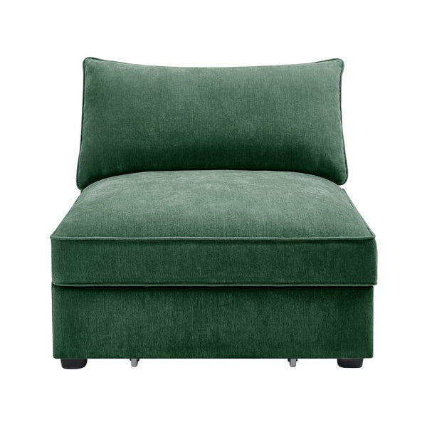 English Elm Armless Chenille Sofa with Hidden Storage Crescent Design for Modern Living Rooms W3041P293497