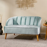 Christopher Knight Home® - Noble House - Amaia Mid-Century Modern Velvet Sofa With Seashell Backrest