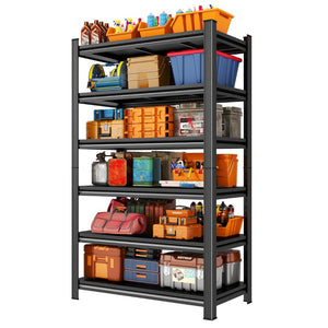 English Elm Garage Steel Shelving Six Tier Adjustable Storage Rack 2400lb Heavy Duty Industrial W1831P474544