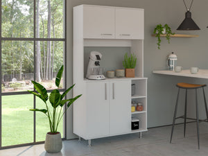 English Elm Kitchen Pantry Cabinet with Six Doors, Ten Shelves & Large Drawer for Maximum Organized Storage White 42 L x 21 W x 5 H B097S00095