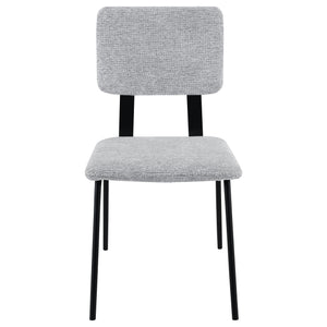 English Elm Valley Grey Fabric Upholstered Dining Side Chair Set of 2 — Slim Modern Minimalist U-Shaped Legs Comfort B062P299816