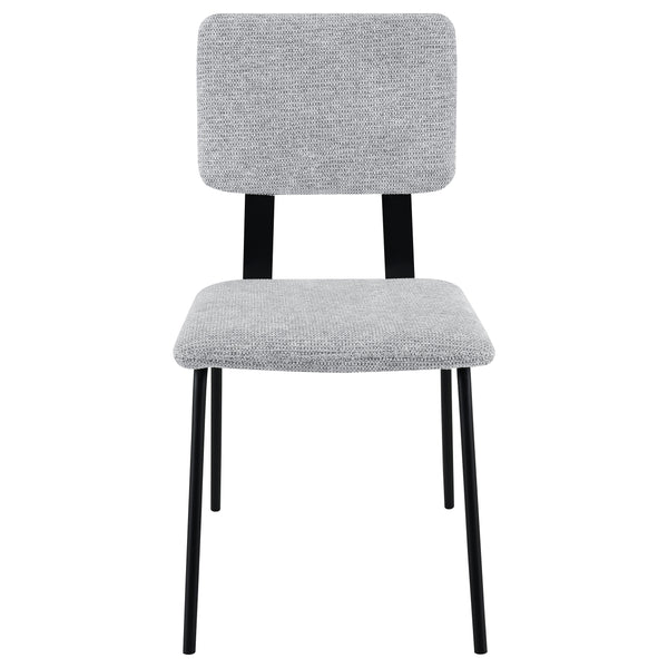 English Elm Valley Grey Fabric Upholstered Dining Side Chair Set of 2 — Slim Modern Minimalist U-Shaped Legs Comfort B062P299816
