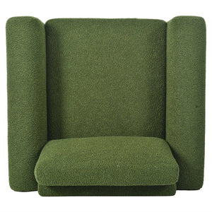 English Elm Christopher Knight Home® - Modern Bouclé Upholstered Accent Chair with Rounded Arms, Solid Wood Frame, 330lb Capacity, Luxe Comfort Green N765P248341N