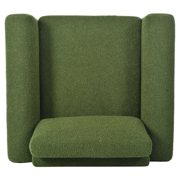 English Elm Christopher Knight Home® - Modern Bouclé Upholstered Accent Chair with Rounded Arms, Solid Wood Frame, 330lb Capacity, Luxe Comfort Green N765P248341N