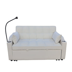 English Elm Modern Velvet Convertible Loveseat Sleeper Sofa with Reclining Backrest for Small Spaces W311P195249