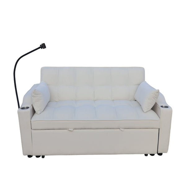 English Elm Modern Velvet Convertible Loveseat Sleeper Sofa with Reclining Backrest for Small Spaces W311P195249