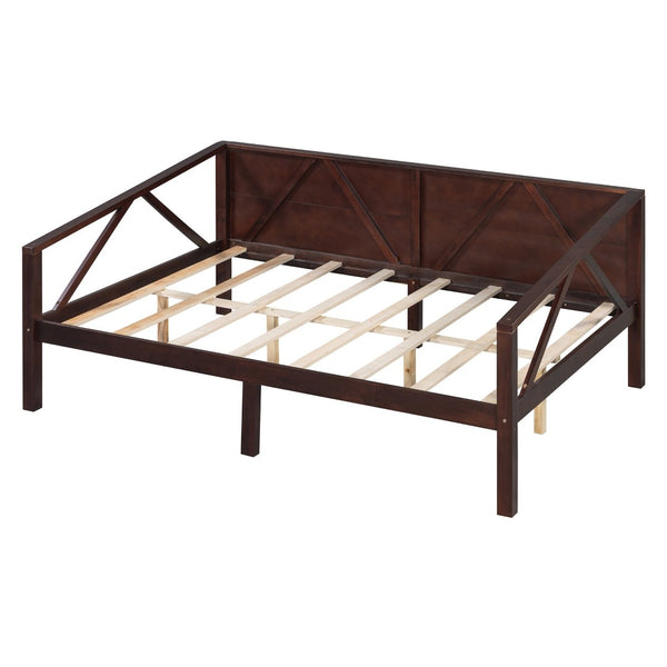 English Elm Twin Daybed Frame Solid Pine Sofa Bed for Guest Room Studio or Teen Bedroom Espresso N708P266726P