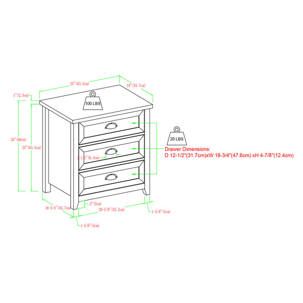 English Elm Walker Edison - Transitional Farmhouse 3-Drawer Nightstand with Framed Faces, Cup Handles, Smooth Glides, Durable MDF Finish Gray Wash 30 L x 22 W x 8 H B185P169301