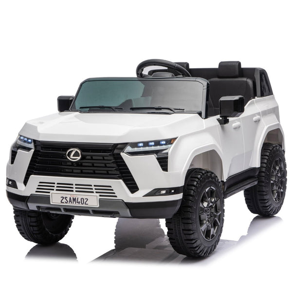 English Elm Lexus Gx550 Two Seat Kids Ride on with 24v Power Remote Control and Suspension White W1578P416227