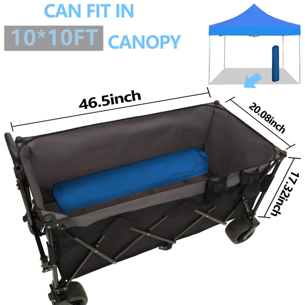 English Elm 51-inch Heavy Duty Folding Utility Wagon with All-terrain Wheels and 480lb Steel Frame W2932P289386