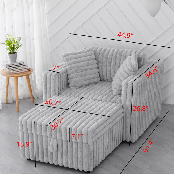 English Elm 44.9"Soft Modular Sofa with Removable Zipper Cushions, Hidden Hydraulic Storage, Easy Cleanability Light Gray W1767S00006